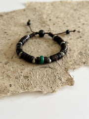 Natural Shell and Malachite Bracelet