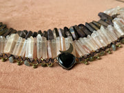 Onyx and Labradorite Headpiece