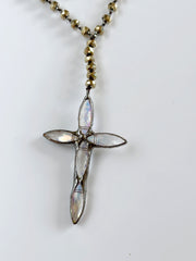 Hand Tied Crystal Cross Pendant