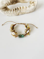 Turquoise and Shell Macrame Bracelet