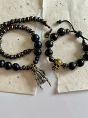 Antique Silver Rock n Roll Skull Necklace