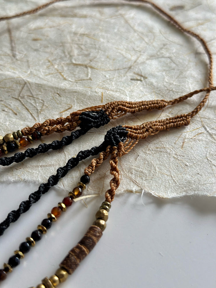 Dark Boho Ethnic Layered Necklace