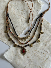 Dark Boho Ethnic Layered Necklace