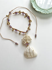 Natural Seashell and Amethyst Choker