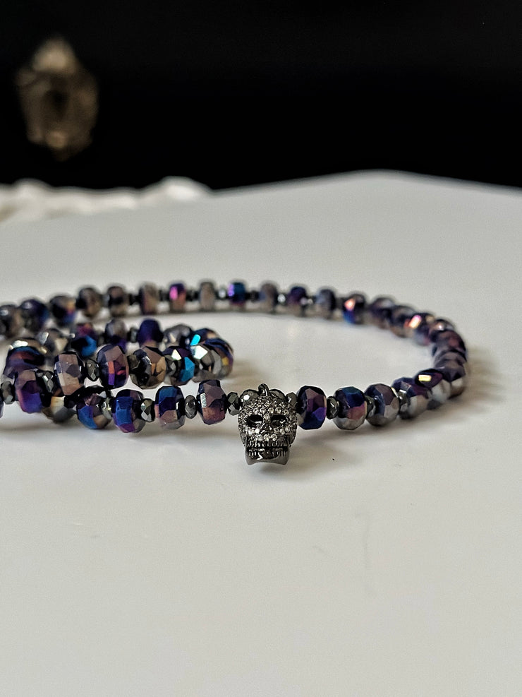 Blue Crystal Skull Necklace