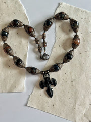 Agate Skull Dagger Necklace