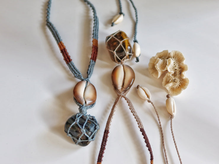 Tigers Eye Macrame Necklace