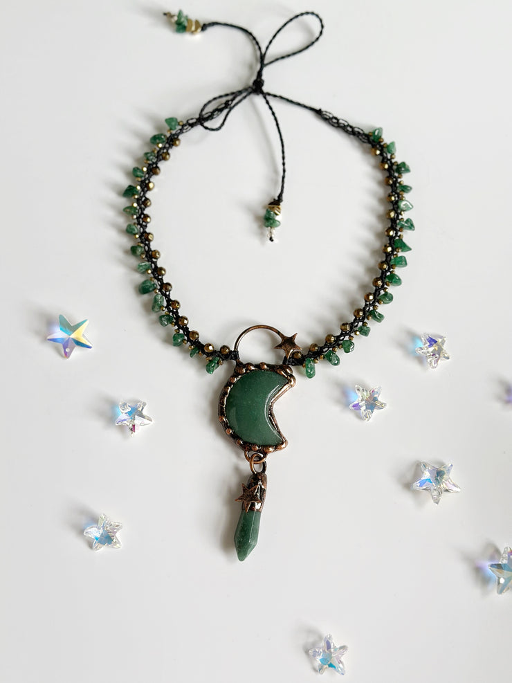 Aventurine Moon Necklace