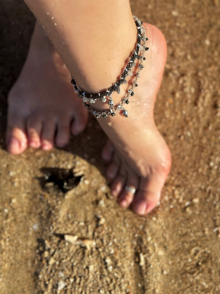 Black Onyx Skull Anklet