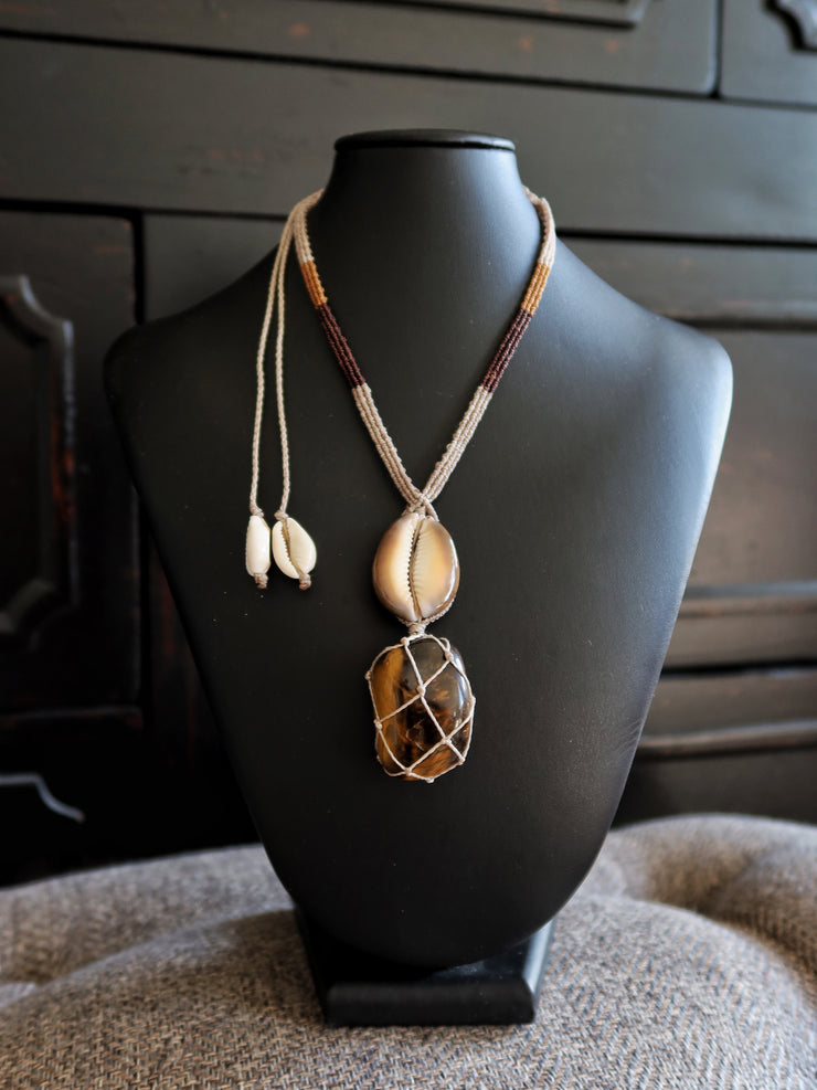 Tigers Eye Macrame Necklace