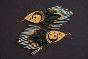 Beaded Luna Fringe Earrings