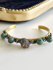 Titanium Quartz Brass Cuff