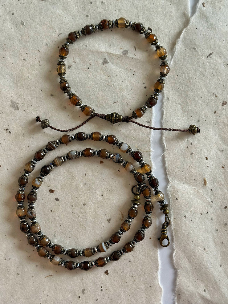 Silver and Agate Necklace