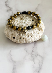 Hematite Skull Bracelet