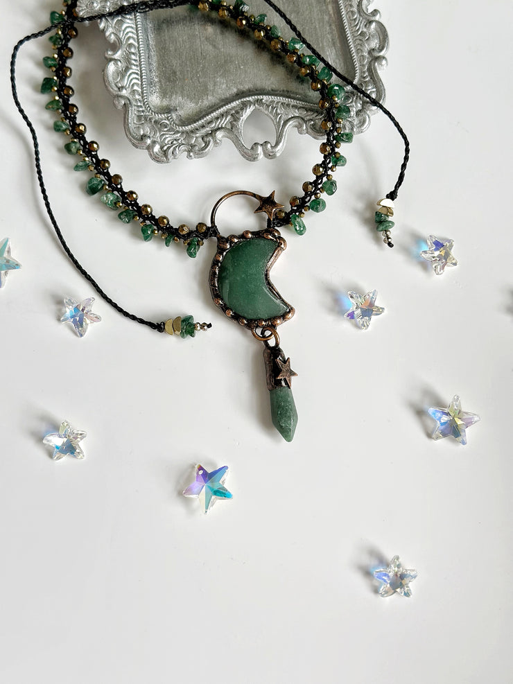 Aventurine Moon Necklace