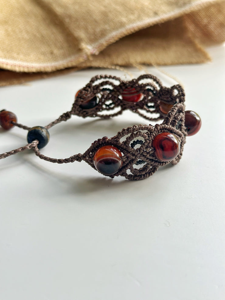 Agate Macrame Bracelet