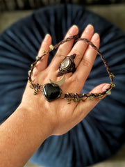 Onyx and Labradorite Headpiece