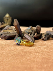 Titanium Quartz Brass Ring