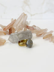 Silver Druzy Brass Ring