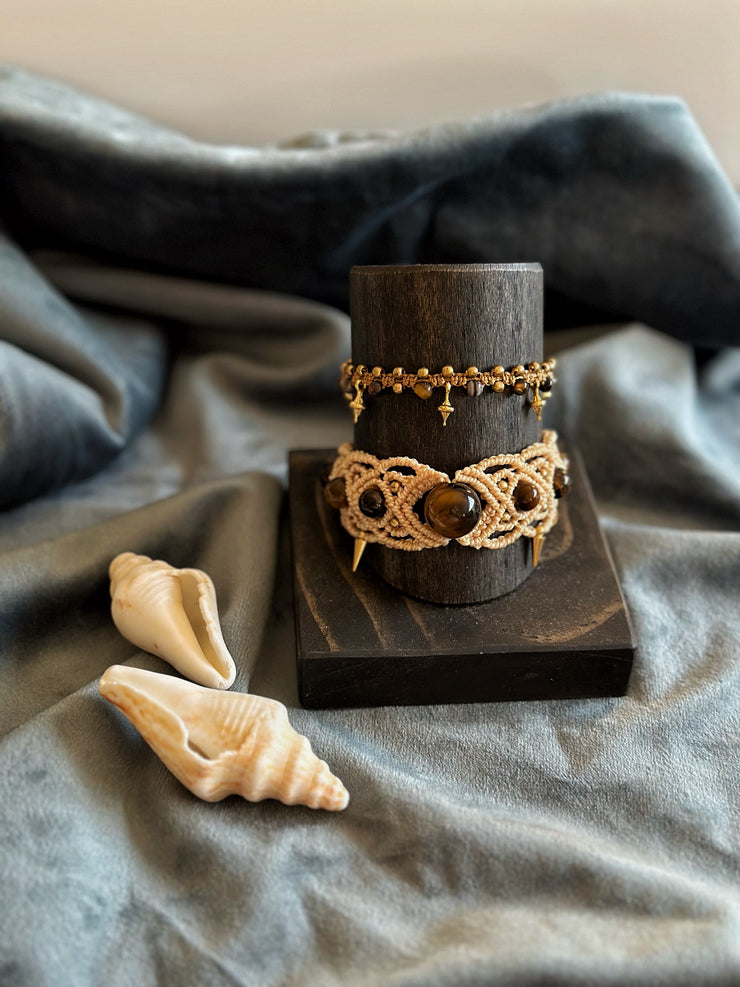 Tigers Eye Macrame Bracelet