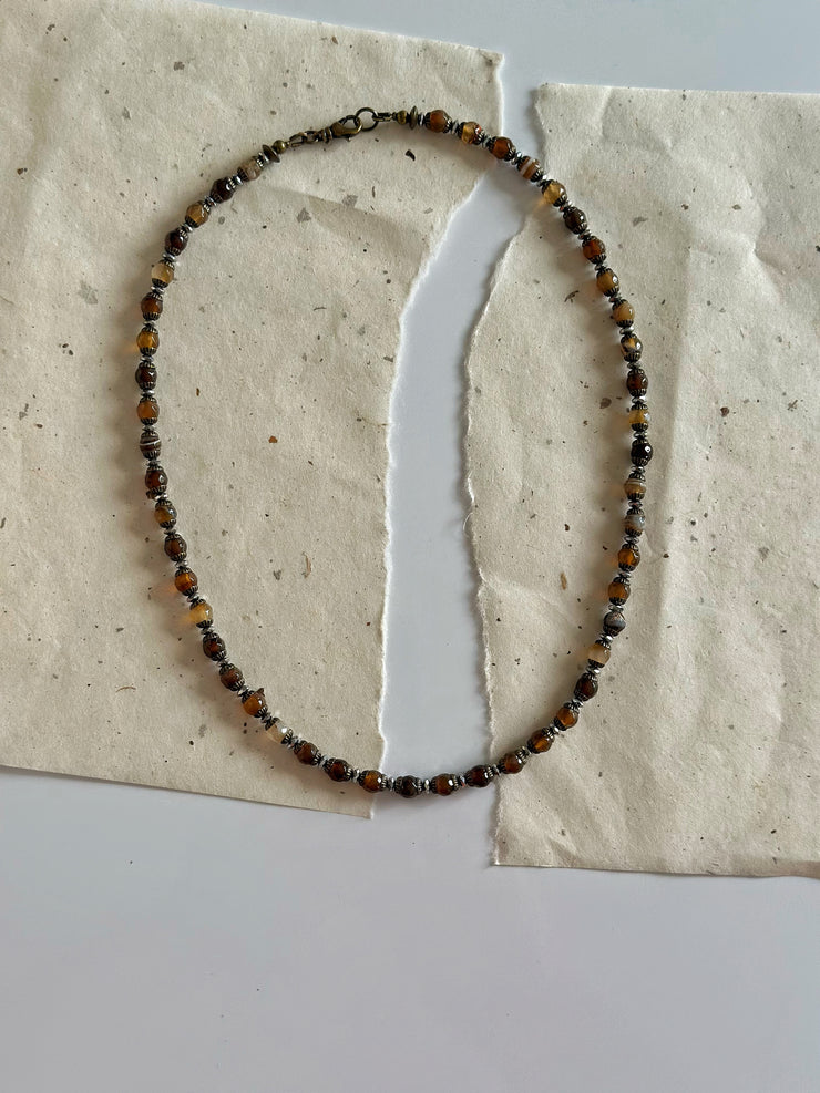 Silver and Agate Necklace