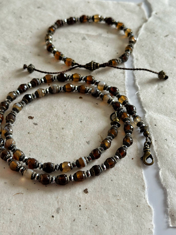 Silver and Agate Necklace