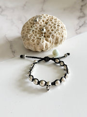 Hematite Skull Bracelet