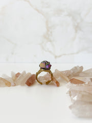 Titanium Quartz Brass Ring