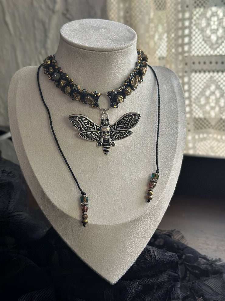 Night Moth Raw Druzy Crystal Choker