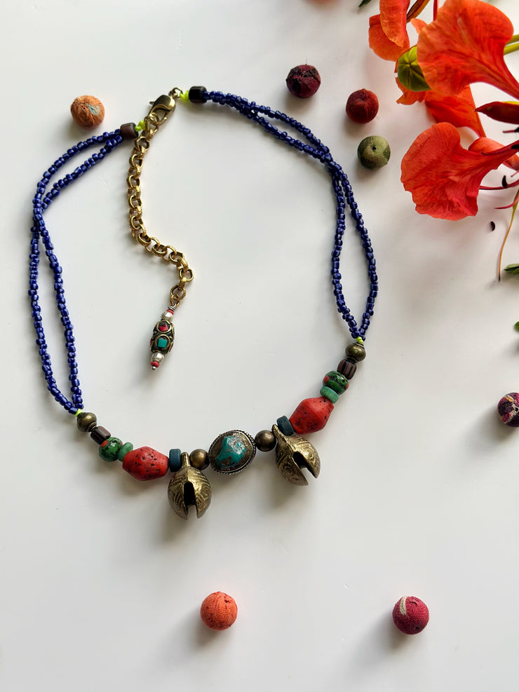 Ethnic Bell Turquoise Necklace