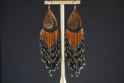 Beaded Luna Fringe Earrings