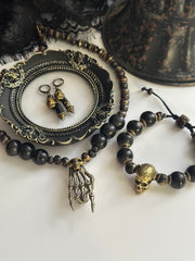 Antique Bronze Skull and Bone Huggies