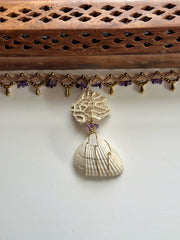 Natural Seashell and Amethyst Choker