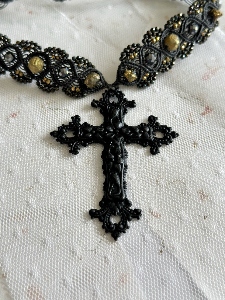 Medieval Gothic Macrame Cross Set