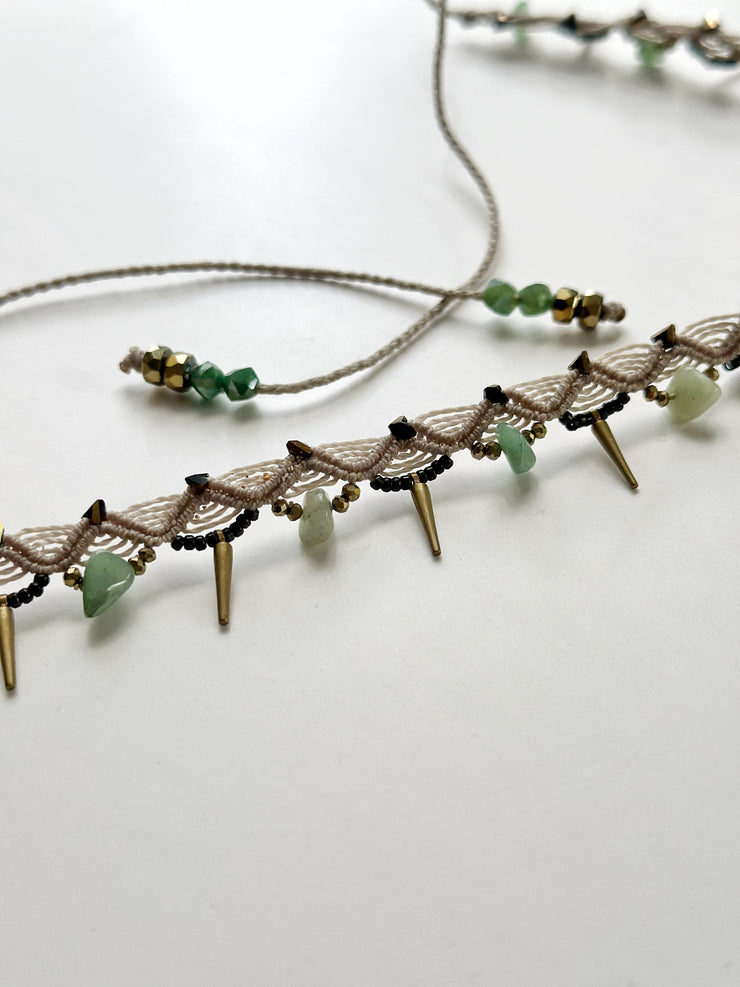 Natural Coral and Green Aventurine Choker