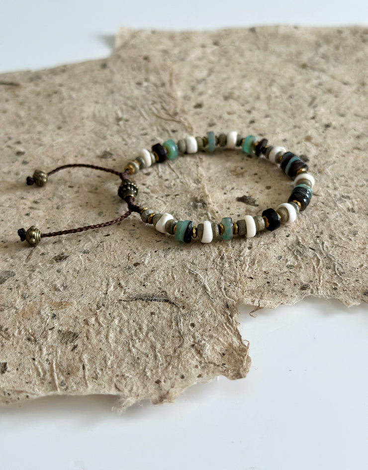 Turquoise and Natural Shell Bracelet