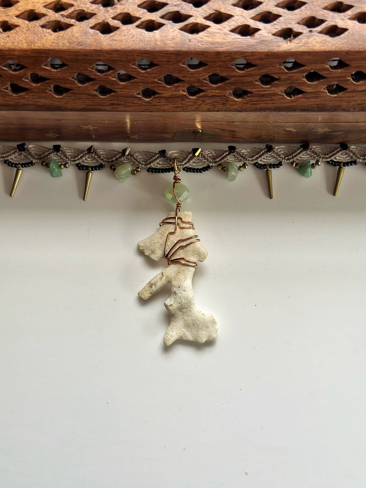 Natural Coral and Green Aventurine Choker