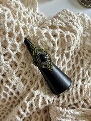 Onyx Macrame Ring
