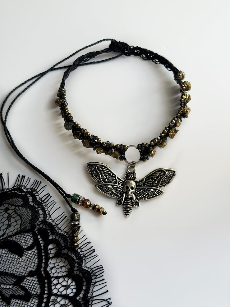 Night Moth Raw Druzy Crystal Choker