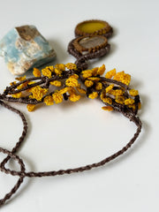 Agate and Yellow Onyx Tree of Life Necklace