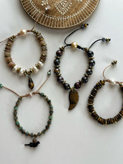 Electroplated Tigers Eye Bracelet with 18k Gold Filled Hematite