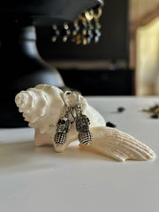 Antique Pewter Skull Earrings