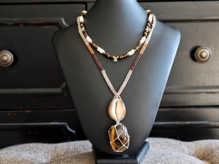 Tigers Eye Macrame Necklace