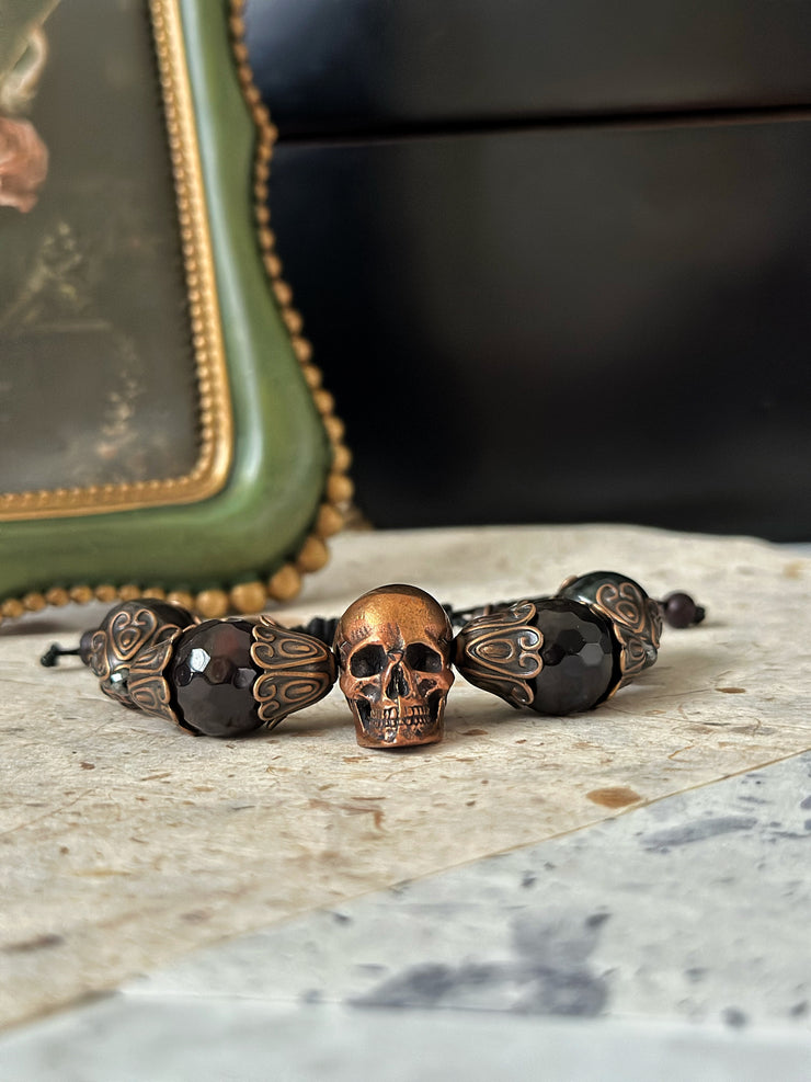 Antique Copper Skull Bracelet