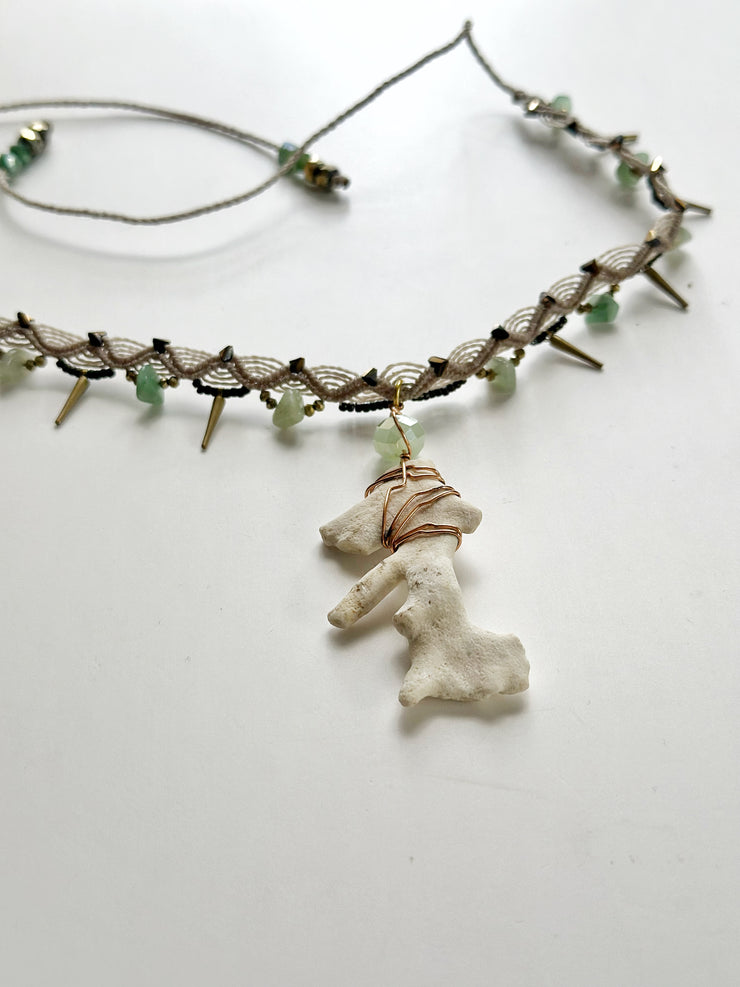 Natural Coral and Green Aventurine Choker
