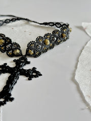 Medieval Gothic Macrame Cross Set