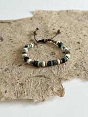 Turquoise and Natural Shell Bracelet