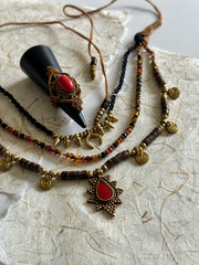 Dark Boho Ethnic Layered Necklace