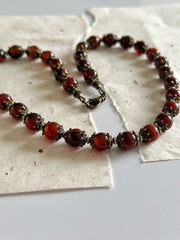 Red Agate and Bronze Necklace