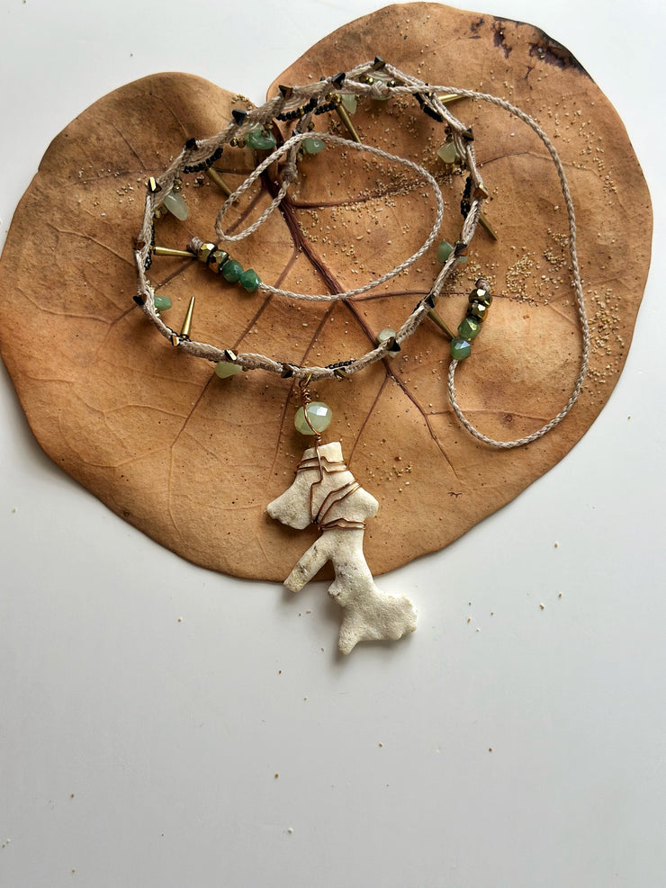 Natural Coral and Green Aventurine Choker